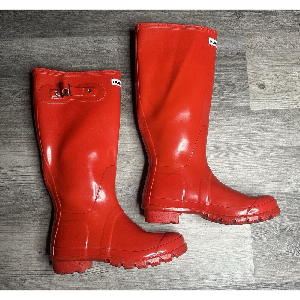 Hunter Original Tall Women's Knee High Red Waterproof Rubber Rain Boot US 7